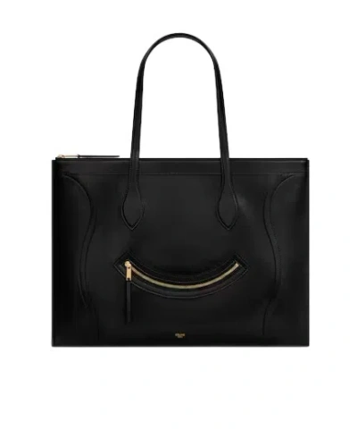 Celine Flat Cabas New Luggage In Glossy Calfskin In Black