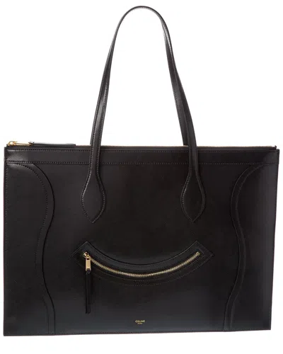Celine Flat Cabas New Luggage Leather Tote In Black