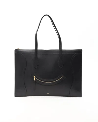 Celine Céline Flat Cabas New Luggage Shoulder Bag In Black