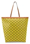 Celine Flat Medium Fabric Shopper Triomphe In Yellow