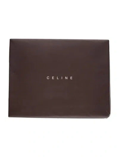 Pre-owned Celine Fleece Triomphe Throw Blanket In Blue