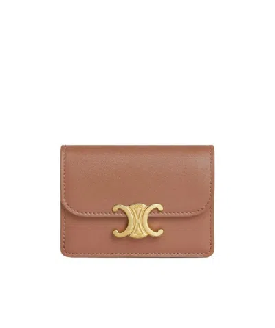 CELINE CARD HOLDER TRIOMPHE IN SHINY CALFSKIN