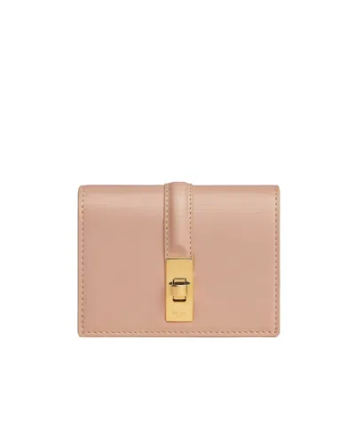 Celine Flip Card Holder In Nude