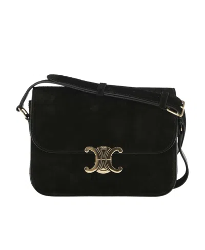 Celine Flip Shoulder Bag In Black