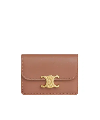Celine Flip Wallet In Brown