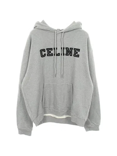 Pre-owned Celine Flocky Logo Hoodie In Grey