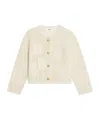 Celine Floral Crochet Cardigan In Nude