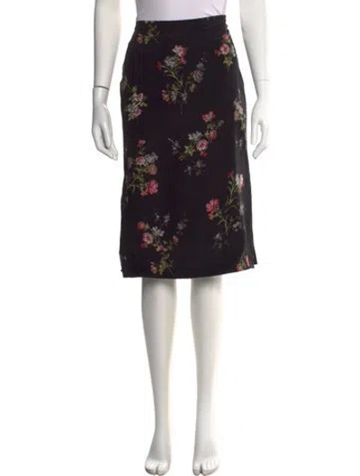 Pre-owned Celine Floral Knee-length Skirt In Black