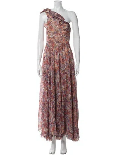 Pre-owned Celine Floral Long Dress In Blue