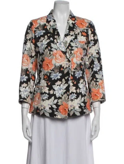 Pre-owned Celine Floral Print Blazer In Multicolor