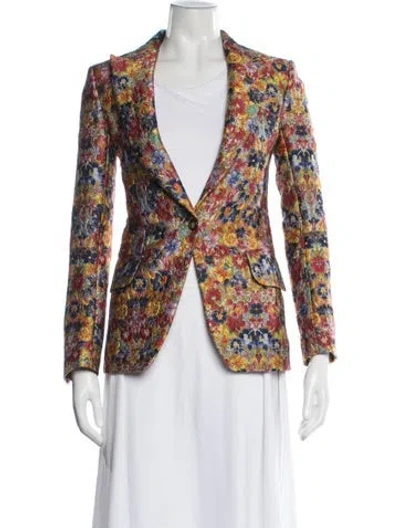 Pre-owned Celine Floral Print Blazer In Multicolor