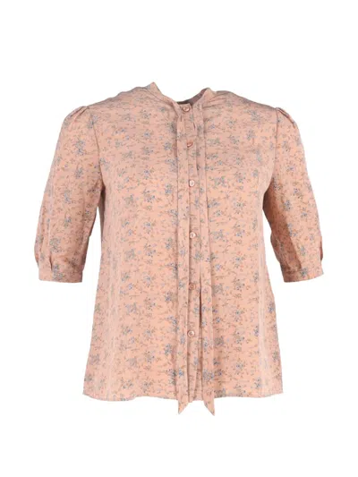Pre-owned Celine Floral-print Blouse In Pink