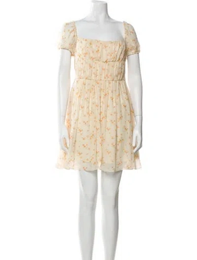 Pre-owned Celine Floral Print Long Dress In Neutral