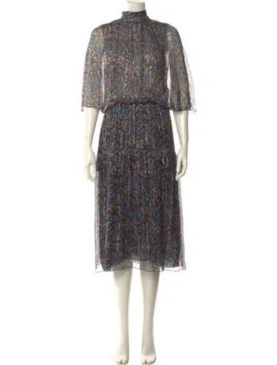 Pre-owned Celine Floral Print Midi Length Dress