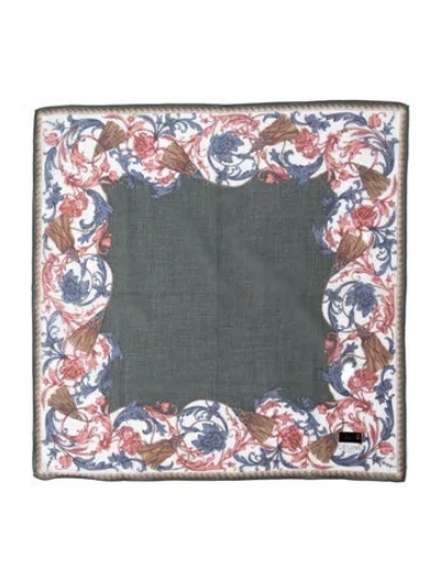 Pre-owned Celine Floral Print Scarf In Green