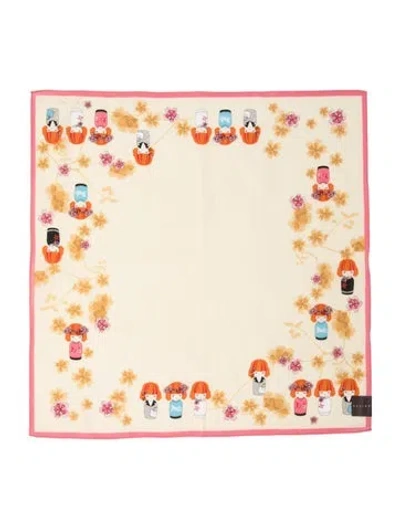 Pre-owned Celine Floral Print Scarf In Neutrals