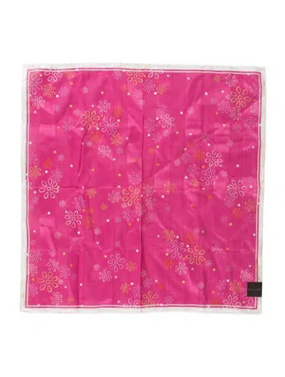Pre-owned Celine Floral Print Scarf In Pink