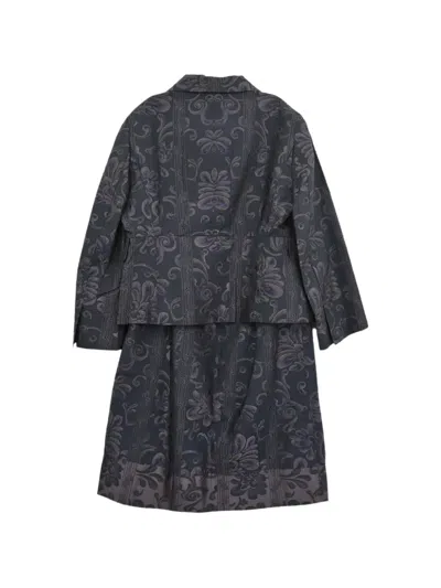 Pre-owned Celine Floral-jacquard Skirt Suit In Blue