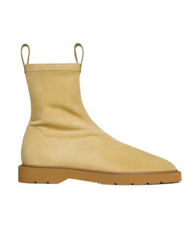 Celine Flow - Zipped Boot In Stretch Suede Lambskin In Brown