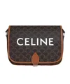 Celine Folco Canvas Mailman Bag In Black