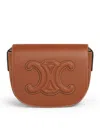 Celine Folco Cuir Triomphe Smooth Cowhide Handbag In Brown