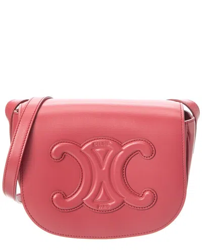 Celine Folco Cuir Triomphe Leather Shoulder Bag In Pink