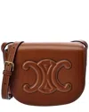 Celine Women Cuir Triomphe Folco Borsa A Tracolla In Brown