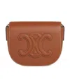 Celine Folco Cuir Triomphe Smooth Cowhide Handbag In Brown