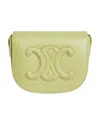 Celine Folco Smooth Cowhide Leather Shoulder Bag In Green