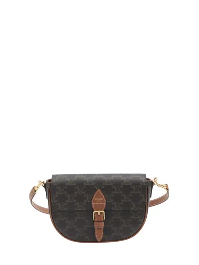 Celine Folco Triomphe Canvas Shoulder Bag