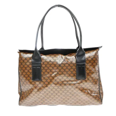 Pre-owned Celine Fold Over Tote Vinyl Brown Plastic Tote Bag Bag ()