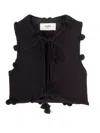 Shop Celine Folk Vest In Braided Wool Tweed
