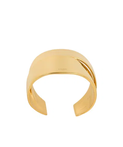 Celine Formes Abstraites Ribbon Cuff In Brass With Gold Finish