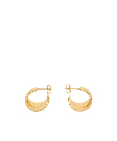 Celine Formes Abstraites Ribbon Hoops In Brass With Gold Finish
