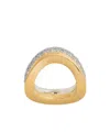 Celine Formes Abstraites Set Of Rings In Strass And Brass With Gold And Rhodium Finish In Gold