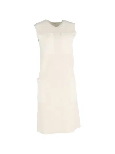 Pre-owned Celine Four-pocket Sleeveless Midi Dress In Neutral