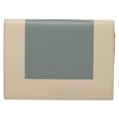 Pre-owned Celine Céline Frame Grey Leather Shoulder Bag ()