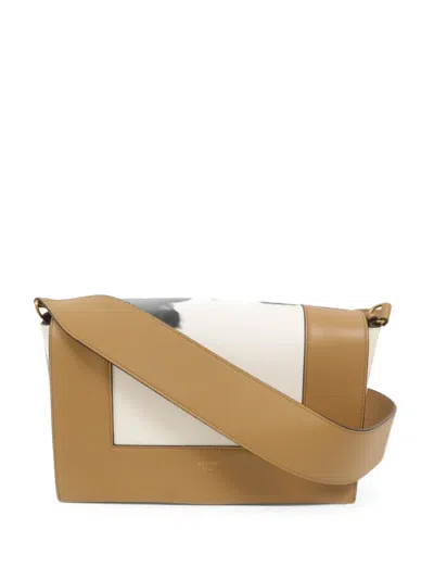 Pre-owned Celine Frame Leather Shoulder Bag In Neutrals