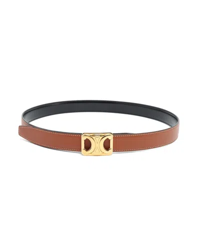 Celine Céline Framed Triomphe Belt, Size 75 In Brown