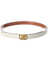 Celine Framed Triomphe Reversible Leather Belt In White