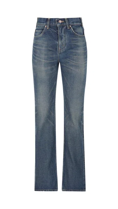 Celine Francoise Mid-rise Jeans In Blue