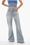 Celine Frayed Hem Boot Cut Jeans 30cm In Blue