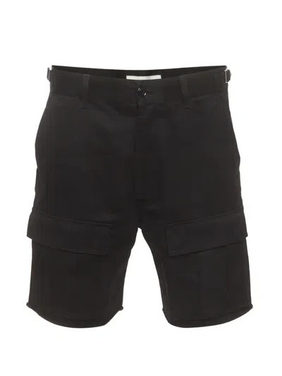 Pre-owned Celine Frayed Hem Cargo Shorts In Black