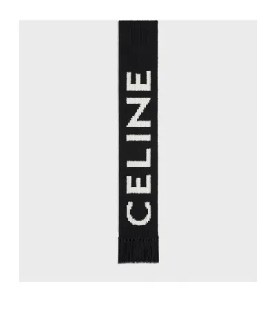 Celine Fringed  Scarf In Wool