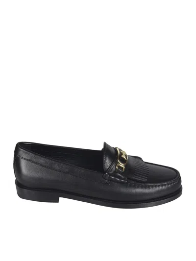 Celine Fringed Luco Loafers In Black