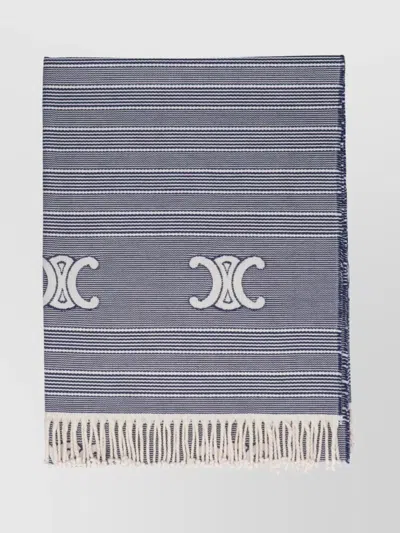 Celine Fringed Scarves Featuring Striped Detailing