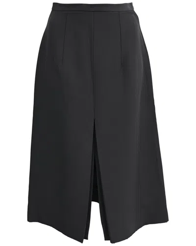 Celine Front Slit Midi A-line Skirt In Black