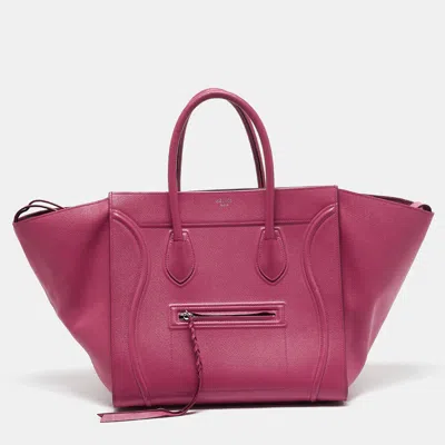 Pre-owned Celine Fuchsia Leather Medium Phantom Luggage Tote