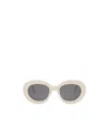 Celine Triomphe 53mm Round Sunglasses In White