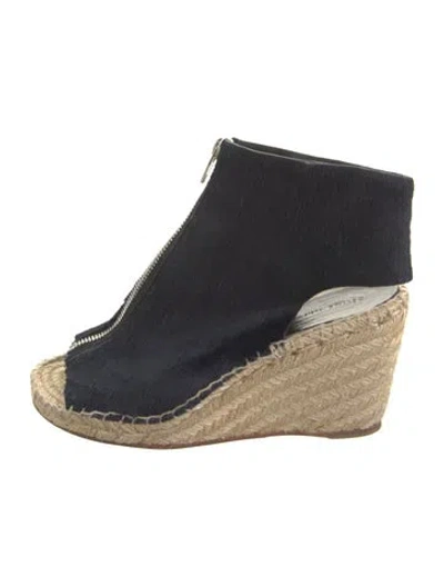 Pre-owned Celine Fur Espadrilles In Blue